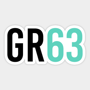 George Russell 63 - Driver Initials and Number Sticker